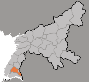 Location of Ryonggang County
