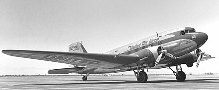 A Douglas DC-3, seen here belonging to United Air Lines, was also used by Orient Airways for flights between Dacca and Karachi
