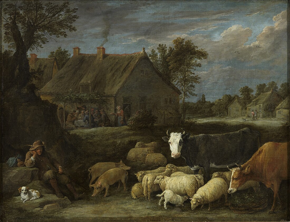 File:David Teniers - Rustende veehoeder met vee bij een taveerne - NK1750 - Cultural Heritage Agency of the Netherlands Art Collection.jpg