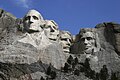 Präsidenten-Gesichter auf dem Berg Rushmore, mit Lincoln ganz rechts