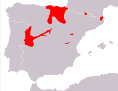 Distribución del pico menor en España.