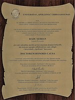 Diploma Doctor Honoris Causa Iasi