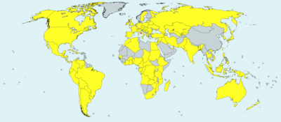 Countries hosting diplomatic missions of the Holy See Diplomatic Missions of Holy See.png