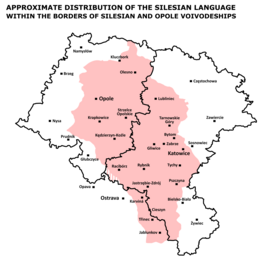 Поширення сілезької мови на Опольщині та у Сілезії