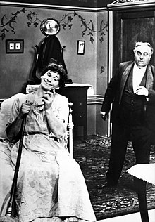 Actor Wallace Beery (left) portrayed Sweedie the Swedish maid in a 1914-16 series of short comedy films Dreamy Sweedy (cinema 1914) (3109252361).jpg