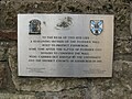 Plaque marking restoration carried out to the Flodden Wall, the Pleasance, Edinburgh Camera location 55° 56′ 55.68″ N, 3° 10′ 57.72″ W  View all coordinates using: OpenStreetMap