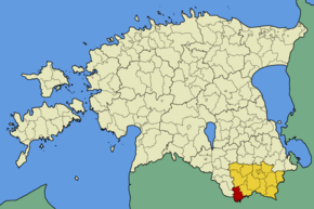 Kart over Mõniste kommune