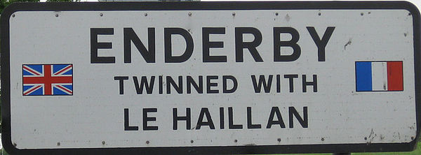 Enderby is twinned with Le Haillan, a suburb of Bordeaux, France.