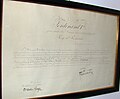 Diploma acordată de Regele Ferdinand I