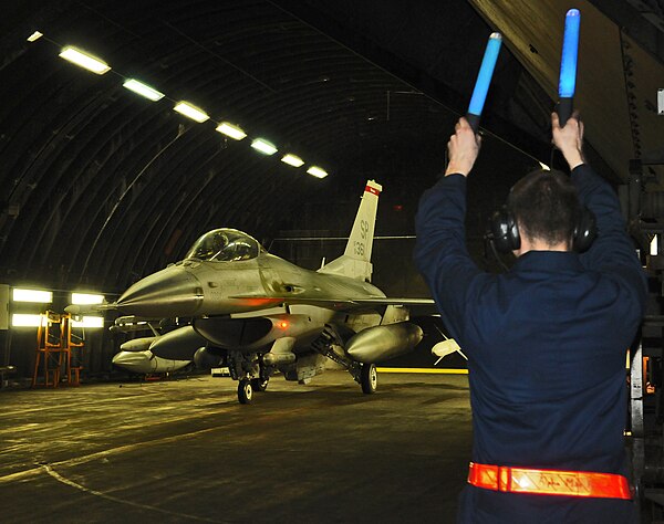 General Dynamics F-16C Block 50D Fighting Falcon 91-0361 taxiing out from at Tab-Vee at Spangdahlem on 20 March 2011 in support of Operation Odyssey D