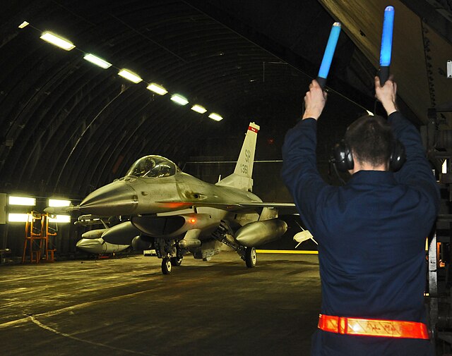 General Dynamics F-16C Block 50D Fighting Falcon 91-0361 taxiing out from at Tab-Vee at Spangdahlem on 20 March 2011 in support of Operation Odyssey D