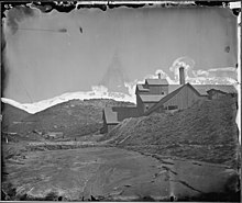 Fifteen Stamp Mill at Mineral Hill, Nevada (1871). FIFTEEN STAMP MILL, MINERAL HILL, NEVADA - NARA - 524132.jpg