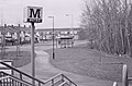 The view south west from the Platform 2 stairs to the bus stop in Durham Drive 3 March 2006