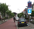 Juridisch gezien een weg, maar de kleur van het wegdek suggereert dat dit een fietsstraat is (Nederland)