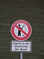 Fishing forbidden area sign in Germany