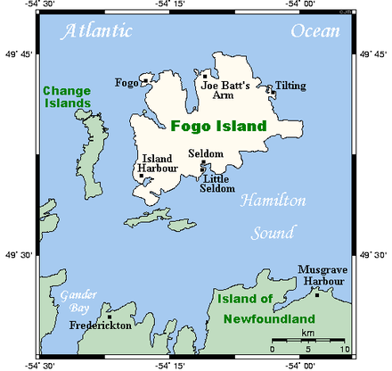 Map of Fogo Island