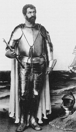 Italský tenor Francesco Tamagno v titulní roli Othella v době premiéry v roce 1887