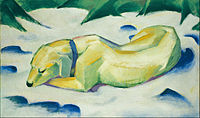 Liegender Hund im Schnee, Dog Lying in the Snow (1910–11)