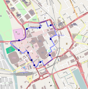 Map of the bus route Free b Map.svg