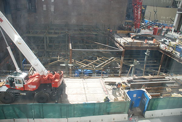 Construction site of the Fulton Center Main Building, seen in March 2010