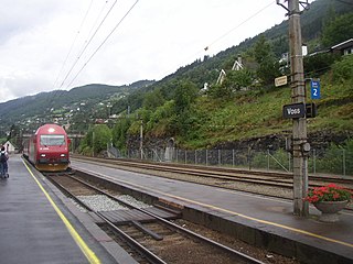 <span class="mw-page-title-main">Voss Line</span> Railway line in Vestland, Norway