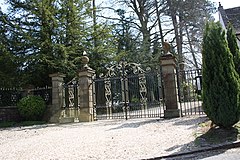 Gates to Shirenewton Hall, Shirenewton, Monmouthshire, Wales, UK.jpg
