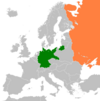 نقشهٔ موقعیت آلمان و اتحاد شوروی.