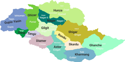 Tehsil map of Gilgit-Baltistan.
