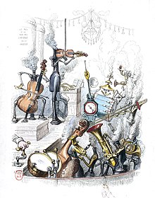 Grandville: Das Dampfconcert. Illustration aus Un Autre Monde (1843/44)