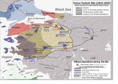 1919–1922 Greko-Turkiar Gerra: Aurrekariak, Greziaren hedapena, Turkiarren kontraerasoa