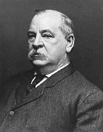 Black-and-white photographic portrait of Grover Cleveland