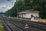 English: Railway stop Haj (in Belarusian; or Roshcha in Russian). Minsk district, Belarus Беларуская: Прыпыначны пункт Гай. Мінскі раён, Беларусь Русский: Остановочный пункт Роща (Гай). Минский район, Беларусь