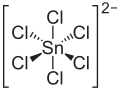 Deutsch: Struktur des Hexachlorostannat(IV)-Ions English: Structure of the Hexachlorostannate(IV) ion