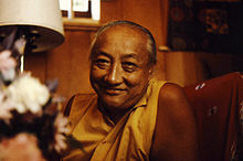 Dilgo Khyentse Rinpoche, Chime Rinpoche's uncle His Holiness Dilgo Khyentse Rinpoche's broad smile, Seattle, Washington, USA 1976.jpg