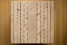 Holz100 wall pattern, the layered structure of the wall element can be seen.