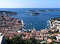 Le port de la ville Hvar, sur l'île de Hvar.