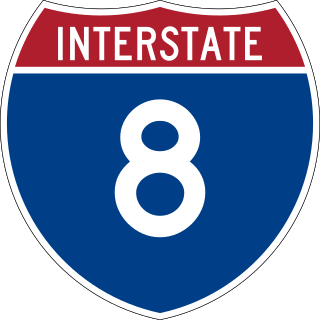 <span class="mw-page-title-main">Interstate 8</span> Interstate Highway in California and Arizona