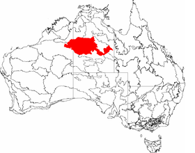 Карта биогеографических регионов Австралии. Танами выделена красным цветом.