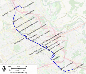 Voir la carte de la ligne.