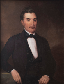 A painting of an older man in an suit