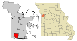 Location of Grandview, Missouri