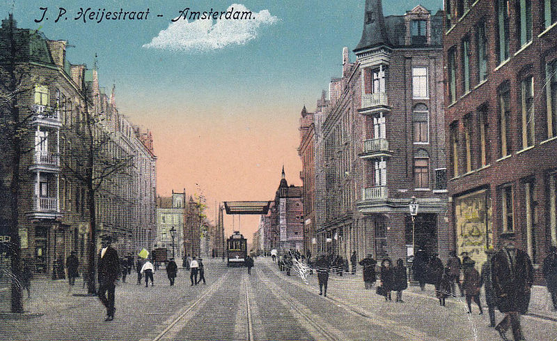 File:Jan Pieter Heijestraat met tram(ansichtkaart, kleur) ~1905.jpg