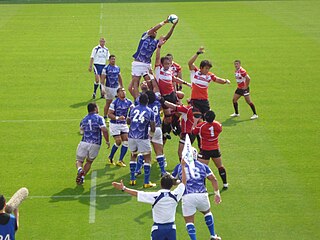 John Lacey officiating Pacific Nations Cup Match at Chichibunomiya Stadium on 17 June 2012, in which Samoa defeated Japan 27-26 Japan vs Samoa Rugby Matc 17 June 2012.jpg