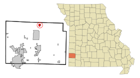 Jasper County Missouri Incorporated and Unincorporated areas Jasper Highlighted.svg