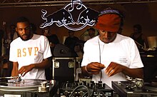 Jay Daniel (right) DJ-ing at Red Bull with Kyle Hall