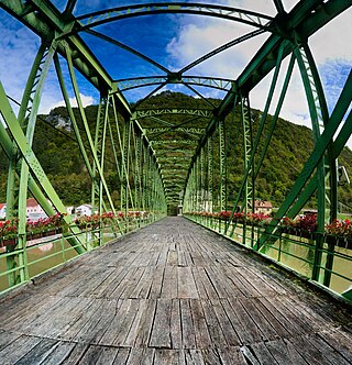 Iron bridge on Sava river at Radeče; 1894