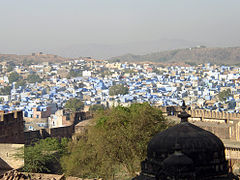 La ville bleue vue depuis le Fort de Mehrangarh.