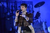 Joel performing at Rock the Universe in 2022. Joel Smallbone 2022.jpg