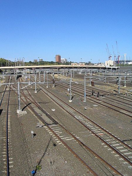View east over the remaining lines from Federation Square