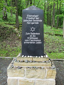 Gedenkstein des jüdischen Friedhofes in Harzgerode